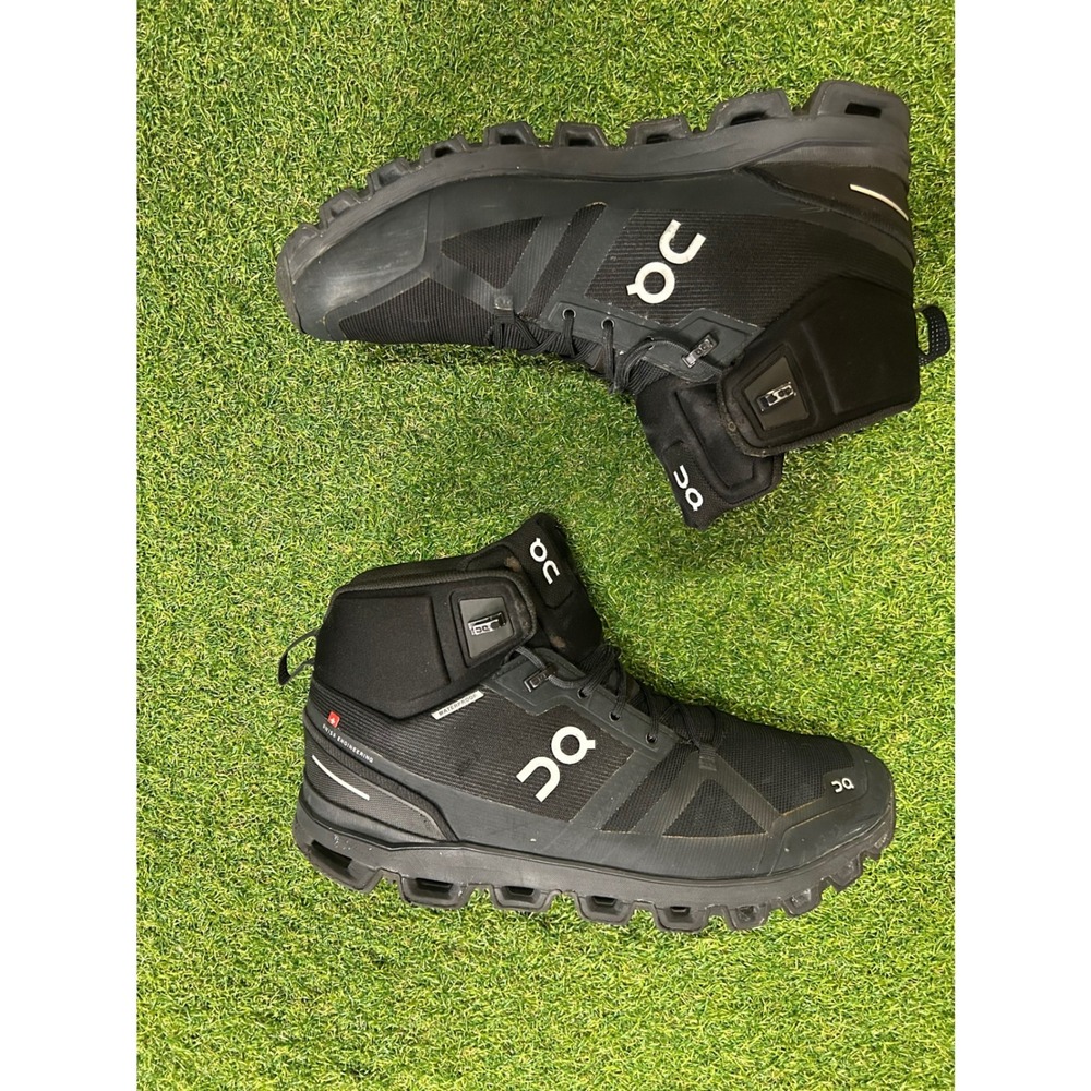 On Cloud Running Cloudrock Waterproof Mens Hiking Boots Black 23.99854 Size 11.5
